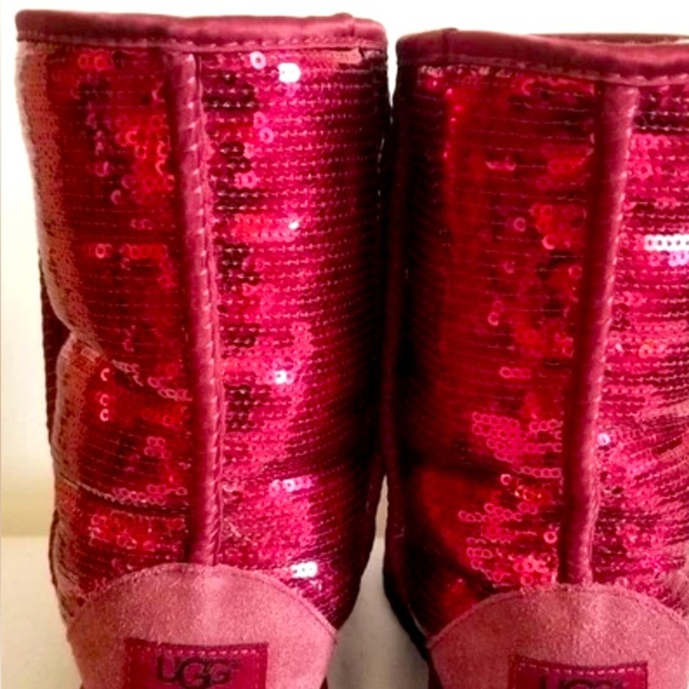 UGG Australia Boots Sparkle pink/Red Women Size 9 (1006739) Rare Great Cond.